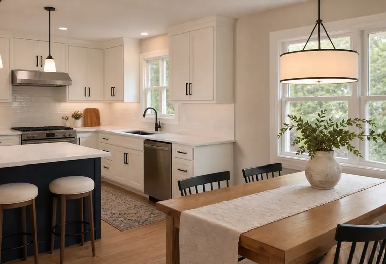 Representative refreshed kitchen and dining area